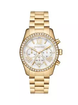 Часы-браслет Lexington Goldtone, с перламутром и кристаллами Michael Kors, золотой