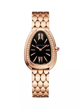 Часы-браслет Serpenti Seduttori из 18-каратного розового золота с бриллиантами BVLGARI, розовый