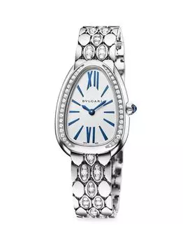 Часы-браслет Serpenti Seduttori из белого золота 18 карат с бриллиантами BVLGARI, белый