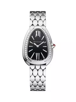 Часы-браслет Serpenti Seduttori из нержавеющей стали с бриллиантами BVLGARI