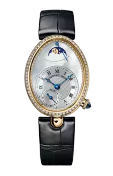 Часы Breguet Reine de naples moon phases с желтым золотом и бриллиантами 36,50 х 28,48 мм