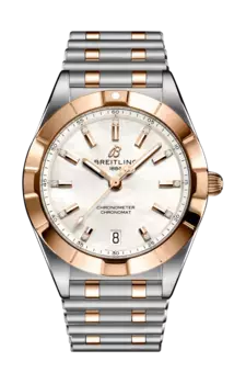Часы Breitling Chronomat из стали и розового золота с бриллиантами и перламутром 32 мм