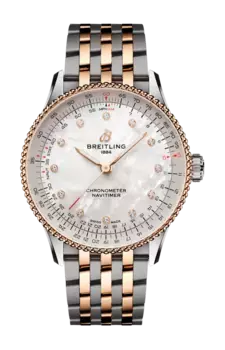 Часы Breitling Navitimer automatic из стали и розового золота 36 мм