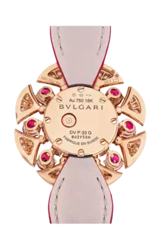 Часы Bulgari Divas' dream из розового золота с бриллиантами и рубинами 33 мм