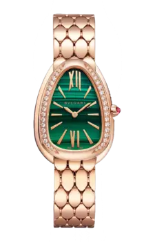 Часы Bulgari Serpenti seduttori из розового золота с бриллиантами 33 мм