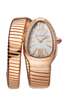 Часы Bulgari Serpenti Tubogas из розового золота с бриллиантами 35 мм