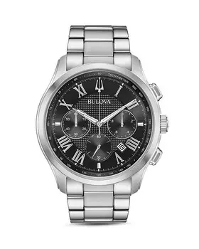 Часы Bulova Wilton, 46,5 мм, серебряный