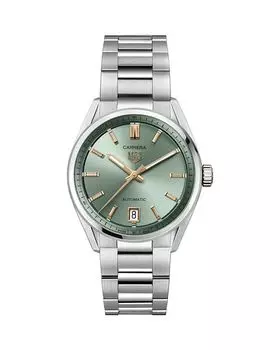 Часы Carrera Date из нержавеющей стали, 36 мм TAG Heuer, цвет Green