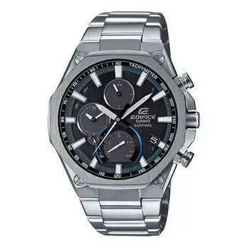 Часы CASIO Bluetooth Sports EDIFICE Solar Powered Waterproof Sapphire Crystal Stainless Steel Strap Mens Analog, синий