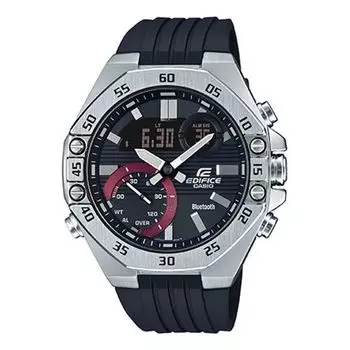 Часы CASIO Bluetooth Waterproof EDIFICE Sports Sapphire Crystal Quartz Solar Powered Mens Silver Analog/Digital Combo, серебряный