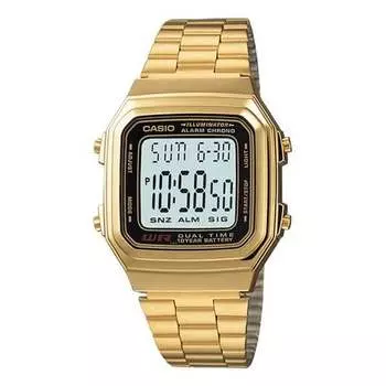 Часы CASIO Couple Quartz Waterproof Unisex Mens GoldYellow Digital, желтый
