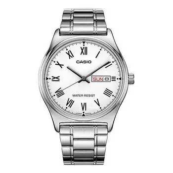 Часы Casio Dress Classic Minimalistic Analog Watch 'Silver Steel White', белый