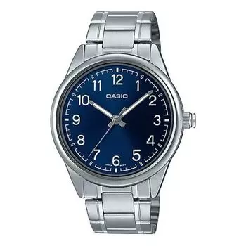 Часы Casio Dress Minimalistic Retro Business Analog Watch 'Blue Metallic Silver', синий