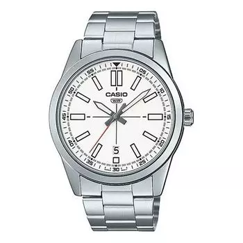 Часы Casio Dress Pointer Display Analog Watch 'Silver White', белый