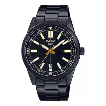Часы Casio Dress Pointer Display Analog Watch 'Metallic Black White', черный