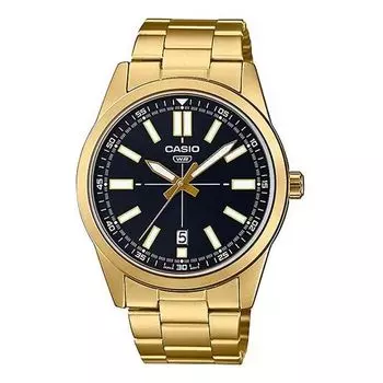 Часы Casio Dress Pointer Display Analog Watch 'Gold Black', черный