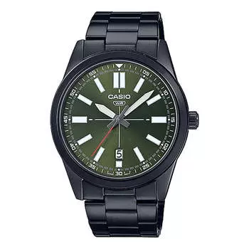 Часы Casio Dress Pointer Display Analog Watch 'Metallic Black Green', зеленый