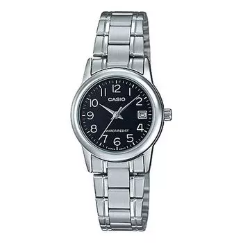 Часы CASIO DRESS Series Simplicity Quartzes Black Stainless Steel Strap Black Watch Dial Black Analog, черный