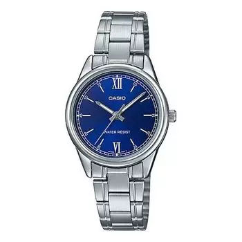 Часы CASIO DRESS SeriesFashion Stainless Steelband Wrist Classic Blue Silver/Blue Quartz Waterproof SilverBlue Analog, синий