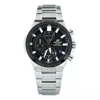 Часы Casio Edifice Classic Solar Powered Analog Watch 'Black Steel Silver', черный