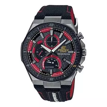Часы CASIO EDIFICE Leisure Waterproof /Red Solar Powered Mens Black Analog, черный