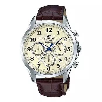 Часы CASIO Edifice Men's Waterproof With Sapphire White/Black/ Sapphire Crystal Mens Brown Analog, коричневый