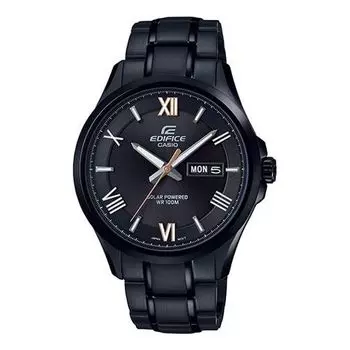 Часы CASIO EDIFICE Quartz Solar Powered Mens Black Analog/Digital Combo, черный