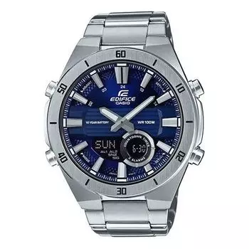 Часы CASIO EDIFICE Quartz Waterproof Blue Watch Dial Mens Blue Analog/Digital Combo, синий