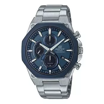 Часы CASIO EDIFICE Solar Powered Mens Blue Analog, синий