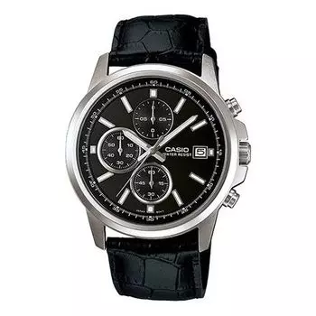 Часы CASIO Edifice Waterproof Men Mens Black Analog, черный