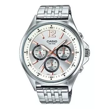Часы Casio Edifice Waterproof Quartz Analog Watch 'Silver Gold', цвет silver