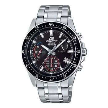Часы CASIO EDIFICE Waterproof Stainless Steel Strap Mens Red Analog, красный