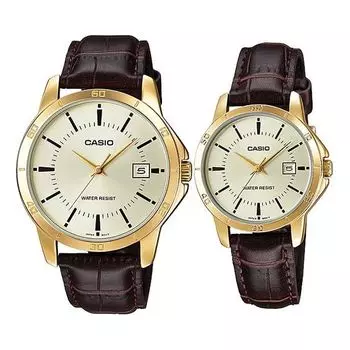 Часы CASIO ENTICER&DRESS Series Vintage Waterproofes Yellow Couple Quartz Gold Analog, желтый