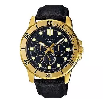 Часы CASIO ENTICER Serieses Men's Gold Mens Black Analog, черный