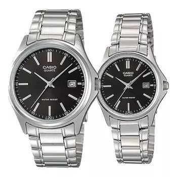 Часы CASIO ENTICER&VINTAGE Series Simplistic Casual Fashion Stainless Steel Couple Black Analog, черный