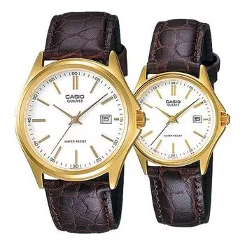 Часы CASIO ENTICER&VINTAGE Series Vintage Gold/Black Couple White Analog, белый