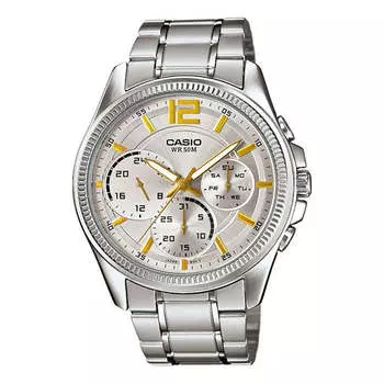 Часы CASIO ENTICERSeries Men'ses Quartz Waterproof Mens Silver Analog, цвет silver
