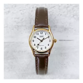 Часы CASIO Female DRESS Japan / South Korea Fashion Brown Analog, коричневый