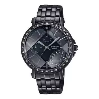Часы CASIO Female SHEEN Japan / South Korea Fashion Black Analog, черный