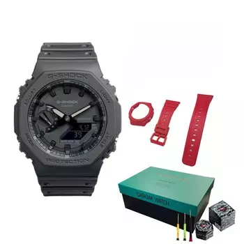 Часы Casio G-Shock Analog-digital 2100 Series GA-2100-1A1 + упаковка Commemoration, ремешок GA2100 и инструменты