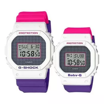 Часы CASIO G-Shock & Baby-G Set 'White Purple', белый