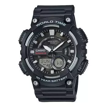 Часы CASIO G Shock Quartz Sports Mens Black Analog, черный