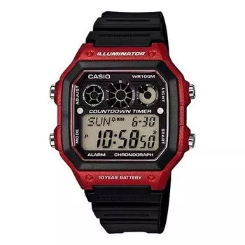 Часы CASIO G Shock Waterproof Mens Black/Red Digital, красный
