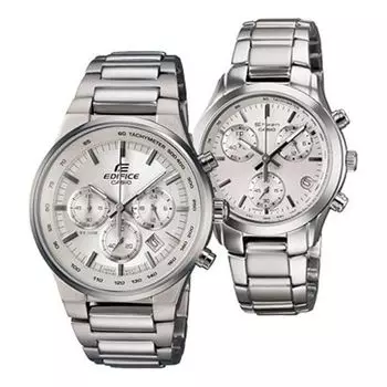 Часы CASIO General EDIFICE & SHEEN Japan / South Korea Fashion Couple White Analog, белый