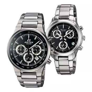 Часы CASIO General EDIFICE & SHEEN Japan / South Korea Fashion Couple Black Analog, черный
