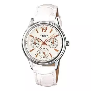 Часы CASIO Ladies Belt Waterproof White Analog, белый