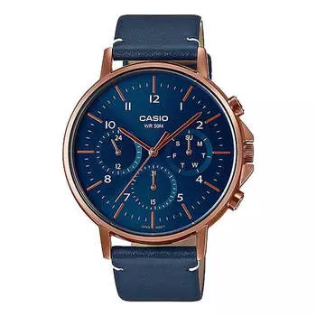Часы CASIO Male DRESS Japan / South Korea Fashion Sports Blue Analog, синий
