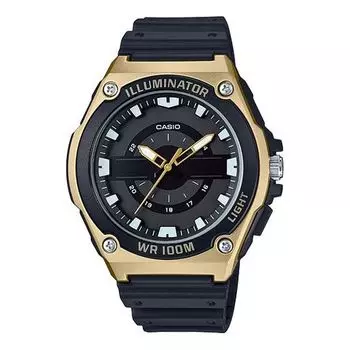 Часы CASIO Men's Water-Proof Black Quartz Waterproof Mens Analog, черный