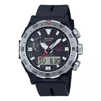 Часы Casio Pro Trek Mountaineering Analog-Digital Watch 'Black Silver Steel', черный