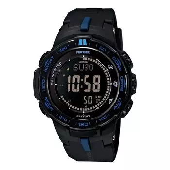 Часы CASIO PROTREK Light Energy Electric Wave Mountain Waterproof Sports Solar Powered Mens Black Digital, черный